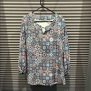 Patterned Women's Top - Blue and Pink